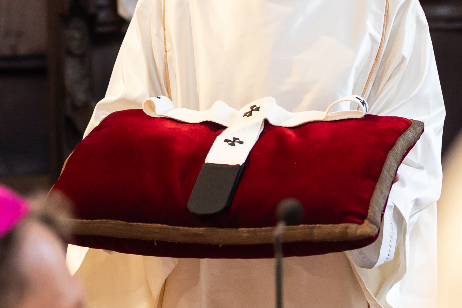 Der Apostolische Nuntius Eterovic legte Erzbischof Gössl im Dom das Pallium um. Verleihung des Pallium